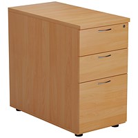 Jemini 3 Drawer Desk High Pedestal, 800mm Deep, Beech