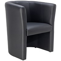 First Leather Look Tub Chair, Black