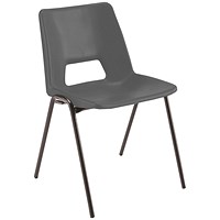 Jemini Polypropylene Stacking Chair, 490x475x725mm, Black