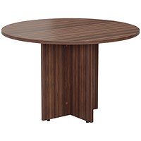 Jemini Round Meeting Table, 1100x1100x730mm, Walnut