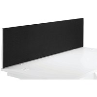 Jemini Straight Desk Mounted Screen, 1200x400mm, Black