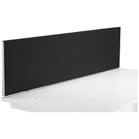 Jemini Straight Desk Mounted Screen, 1800x400mm, Black