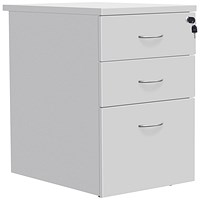 Serrion Eco 18 3 Drawer Desk High Pedestal, 600mm Deep, White