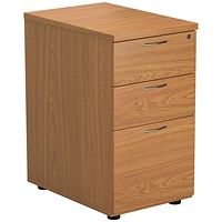 Jemini 3 Drawer Desk High Pedestal, 800mm Deep, Oak