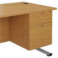 Jemini 2 Drawer Fixed Pedestal, 510mm Deep, Beech