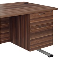 Jemini 2 Drawer Fixed Pedestal, 510mm Deep, Walnut