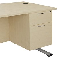 Jemini 2 Drawer Fixed Pedestal, 510mm Deep, Maple