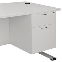 Jemini 2 Drawer Fixed Pedestal, 510mm Deep, White