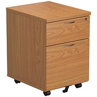 Jemini 2 Drawer Mobile Pedestal, Oak