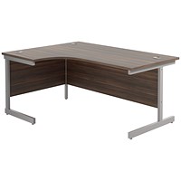 Jemini 1800mm Corner Desk, Left Hand, Silver Cantilever Legs, Walnut