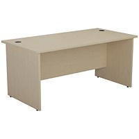 Jemini 1600mm Rectangular Desk, Panel End Leg, Maple