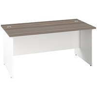 Jemini Two-Tone 1200mm Rectangular Desk, Panel End Leg, Grey Oak & White