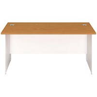 Jemini Two-Tone 1200mm Rectangular Desk, Panel End Leg, Oak & White