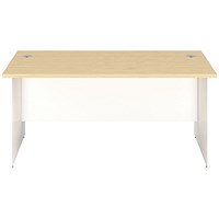 Jemini Two-Tone 1200mm Rectangular Desk, Panel End Leg, Maple & White