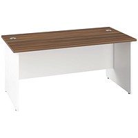 Jemini Two-Tone 1200mm Rectangular Desk, Panel End Leg, Walnut & White