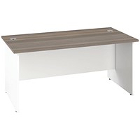 Jemini Two-Tone 1400mm Rectangular Desk, Panel End Leg, Grey Oak & White