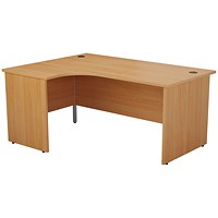 Jemini 1600mm Corner Desk, Left Hand, Panel End Leg, Beech