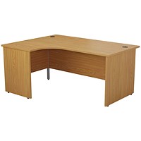 Jemini 1600mm Corner Desk, Left Hand, Panel End Leg, Oak