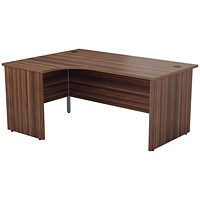 Jemini 1600mm Corner Desk, Left Hand, Panel End Leg, Walnut