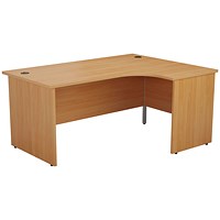 Jemini 1600mm Corner Desk, Right Hand, Panel End Leg, Beech