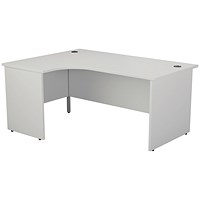 Jemini 1800mm Corner Desk, Left Hand, Panel End Leg, White