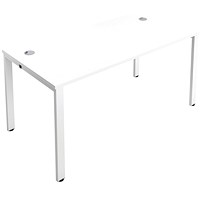 Jemini 1 Person Bench Desk, 1200mm (800mm Deep), White Frame, White