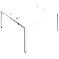 Jemini 2 Person Bench Desk, Back to Back, 2 x 1400mm (800mm Deep), White Frame, White