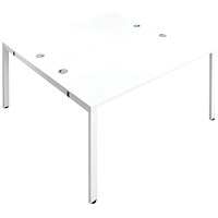 Jemini 2 Person Bench Desk, Back to Back, 2 x 1600mm (800mm Deep), White Frame, White