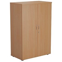 Jemini Medium Wooden Cupboard, 3 Shelves, 1200mm High, Beech