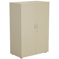 Jemini Medium Wooden Cupboard, 3 Shelves, 1200mm High, Maple