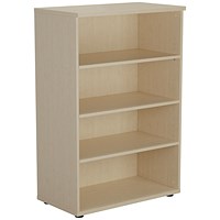 Jemini Medium Wooden Bookcase, 3 Shelves, 1200mm High, Maple