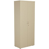 Jemini Extra Tall Wooden Cupboard, 4 Shelves, 2000mm High, Maple