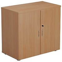 Jemini Desk High Wooden Cupboard, 1 Shelf, 730mm High, Beech