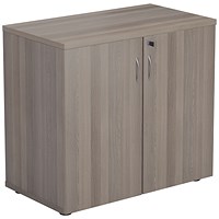 Jemini Desk High Wooden Cupboard, 1 Shelf, 730mm High, Grey Oak