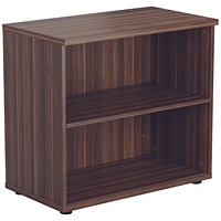 Jemini Desk High Wooden Bookcase, 1 Shelf, 730mm High, Walnut