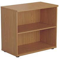 Jemini Desk High Wooden Bookcase, 1 Shelf, 730mm High, Oak