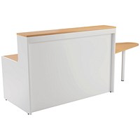 Jemini Two-Tone Reception Unit with Extension, 1400x800x740mm, Oak & White