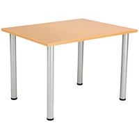 Jemini Rectangular Meeting Table, 1200x800x730mm, Beech