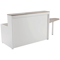 Jemini Two-Tone Reception Unit with Extension, 1400x800x740mm, Grey Oak & White