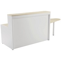 Jemini Two-Tone Reception Unit with Extension, 1400x800x740mm, Maple & White