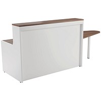 Jemini Two-Tone Reception Unit with Extension, 1600x800x740mm, Walnut & White