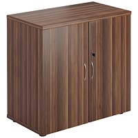 Jemini Low Wooden Cupboard, 1 Shelf, 800mm High, Walnut