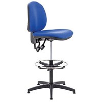 Jemini Medium Back High Rise Operator Chair, Adjustable Draughtsman, Royal Blue