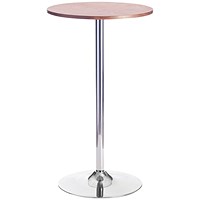 Jemini Round Bistro Trumpet Base Table, 600mm Diameter, 1045mm High, Walnut