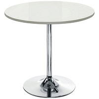 Jemini Round Bistro Trumpet Base Table, 800mm Diameter, 740mm High, White