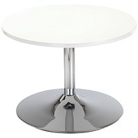 Jemini Round Bistro Trumpet Base Table, 600mm Diameter, 420mm High, White