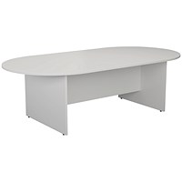 Jemini D-End Meeting Table, 2400mm, White