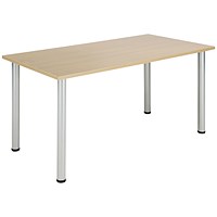 Jemini Rectangular Meeting Table, 1200x800x730mm, Maple