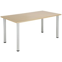 Jemini Rectangular Meeting Table, 1600x800x730mm, Maple