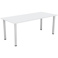 Jemini Rectangular Meeting Table, 1800x800x730mm, White